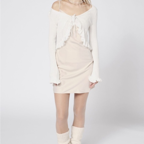 🤍UO // Front Tie Ruffle Cardigan🤍 - Picture 1 of 7